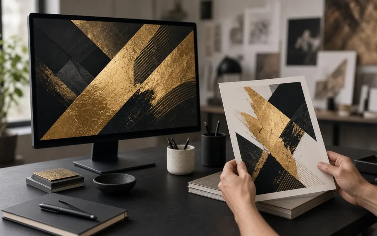 Creative team reviewing a design